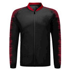 黑色红边运动拉链夹克衫