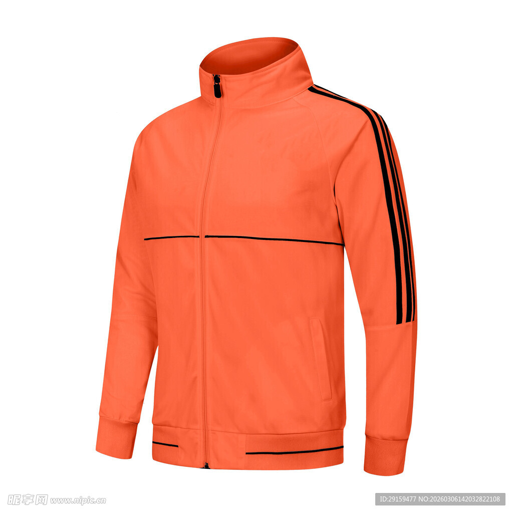 橙色运动外套拉链款