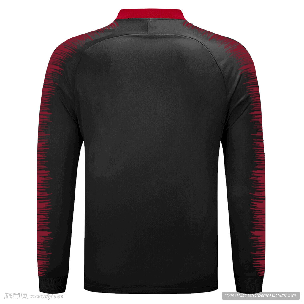 黑色红边运动长袖上衣