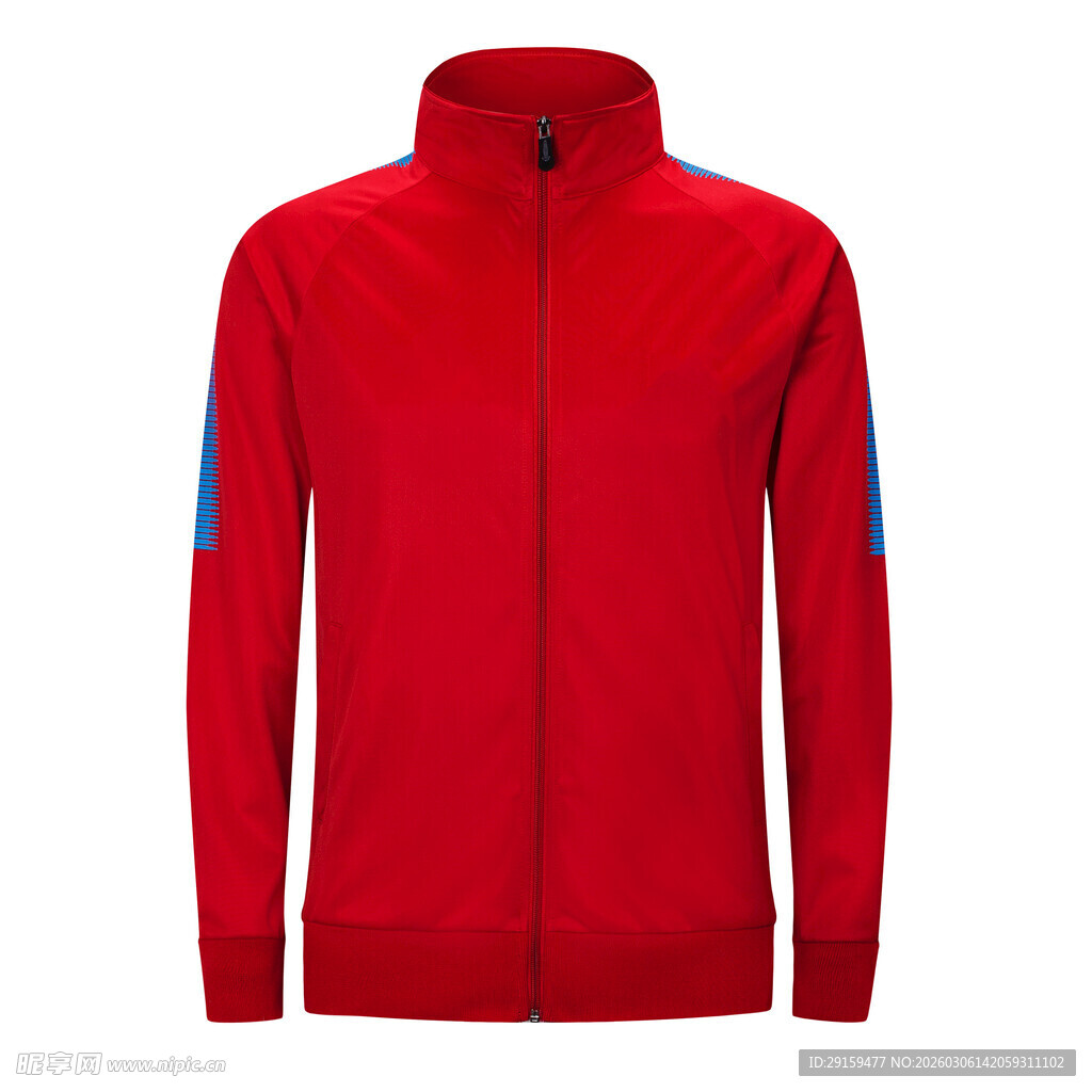 红色运动拉链外套