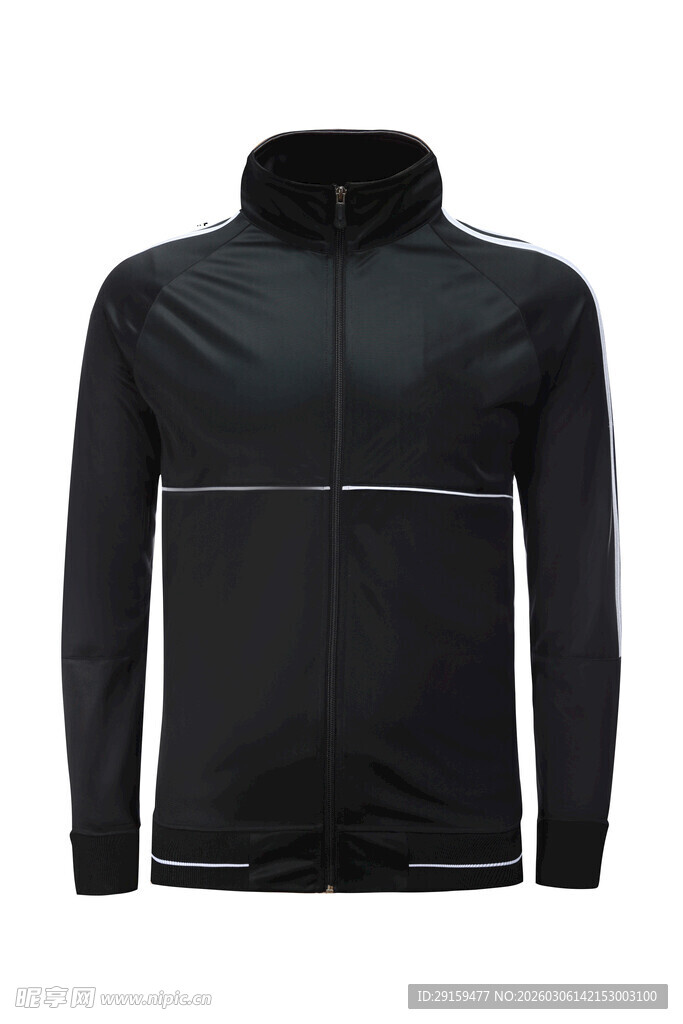 黑色男士拉链运动夹克