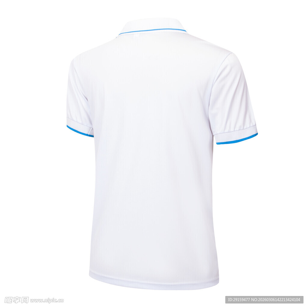 白色短袖上衣背面展示