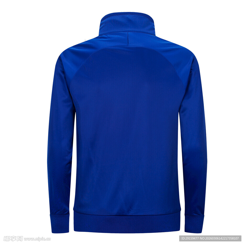 蓝色高领长袖上衣展示