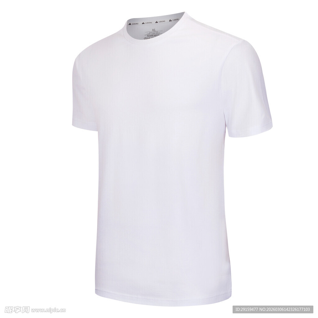 白色简约男士V领短袖T恤