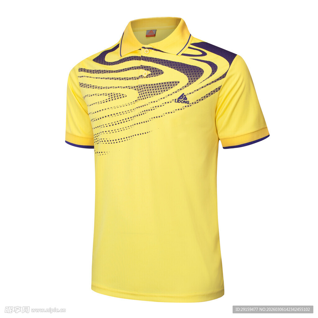 黄色时尚条纹运动POLO衫