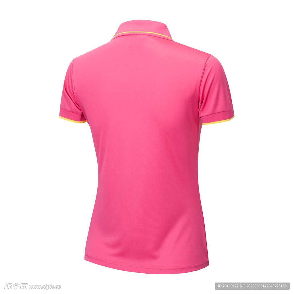 粉色女士短袖polo衫