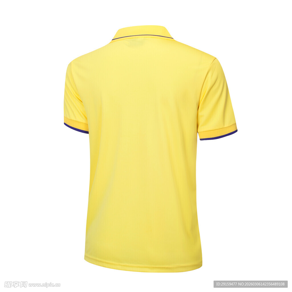 黄色短袖翻领男士T恤