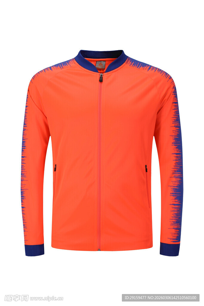 橙色运动拉链外套