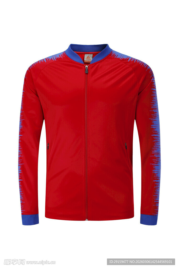 红色长袖运动上衣