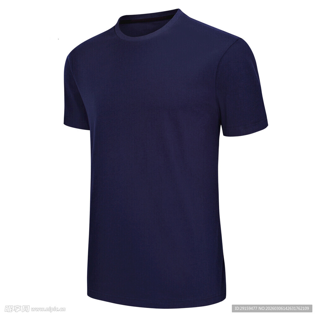 深蓝色短袖T恤