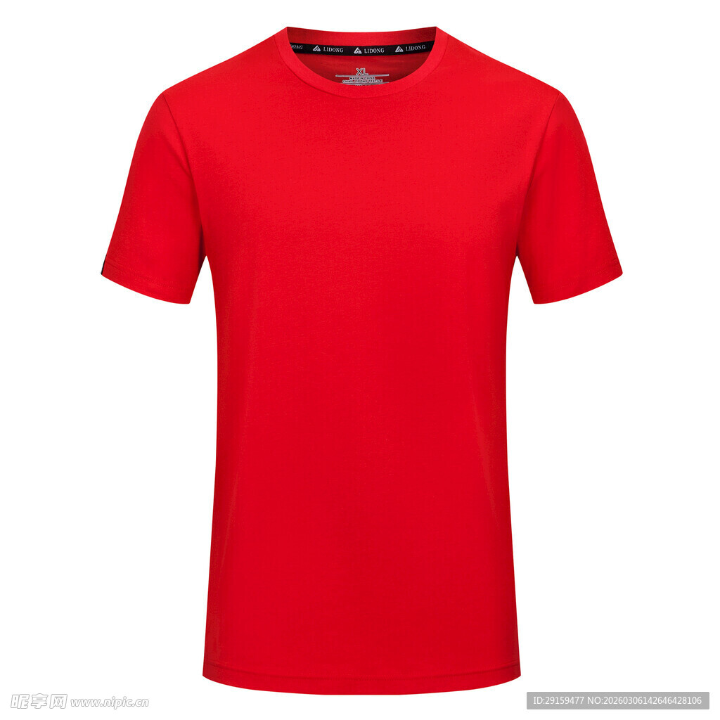 红色短袖T恤