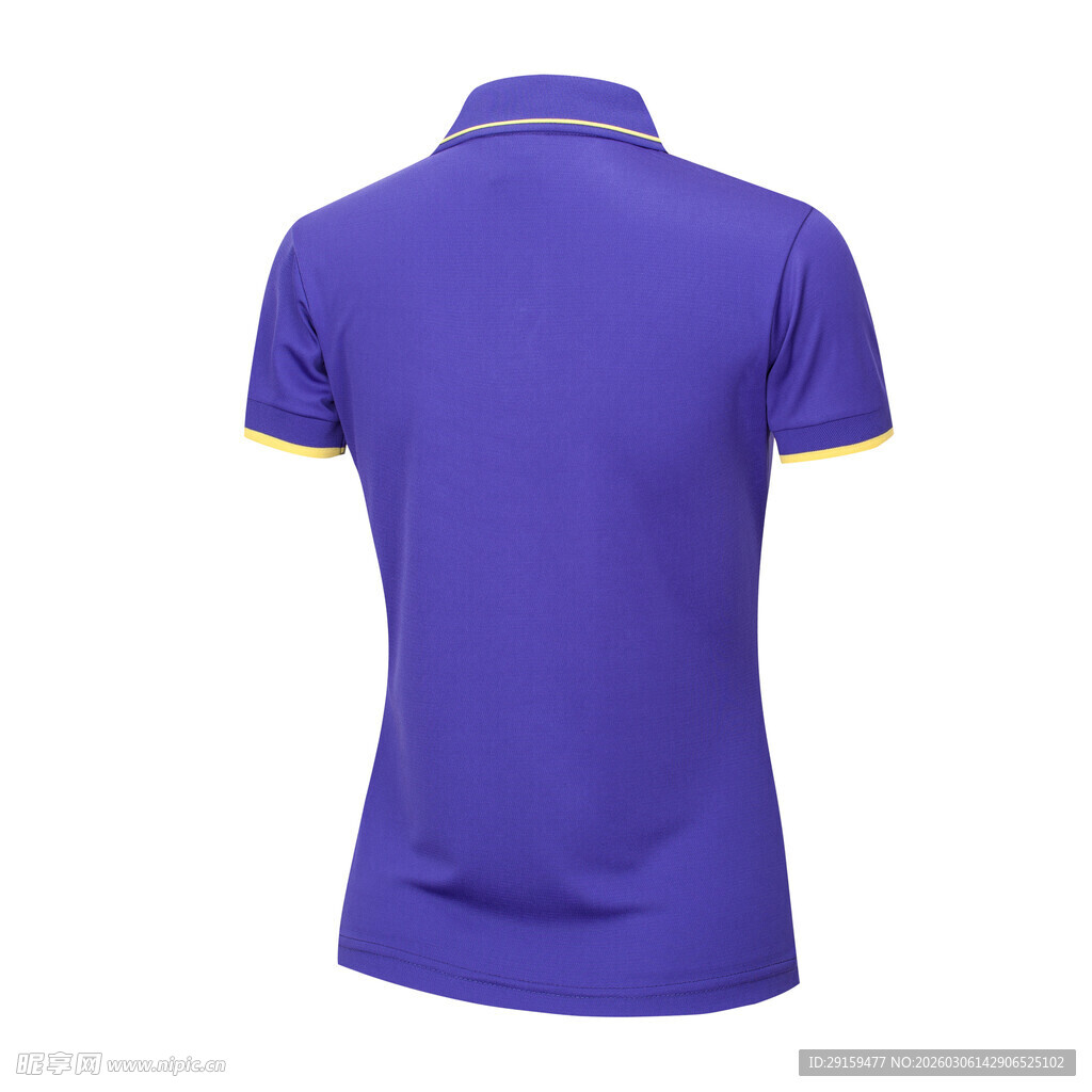 紫色短袖翻领女士Polo衫