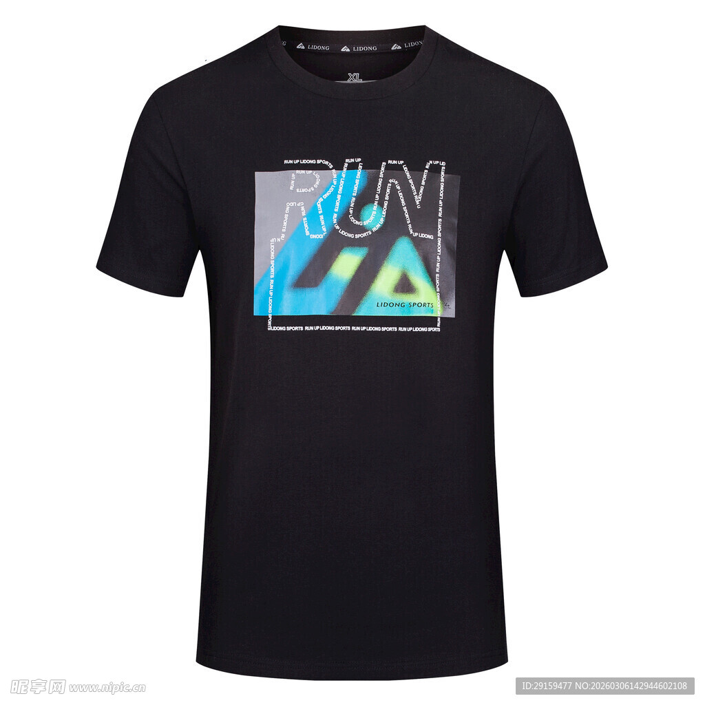 黑色印花潮流男士T恤