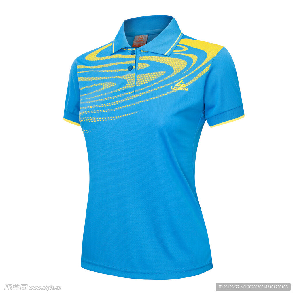 蓝色运动风女士短袖Polo衫