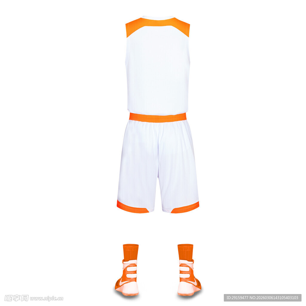 橙白配色篮球运动套装
