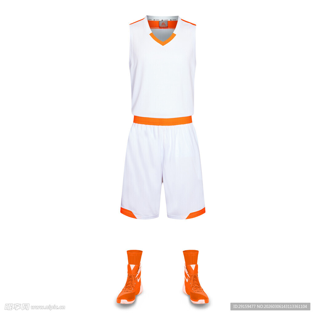 白色篮球运动套装展示