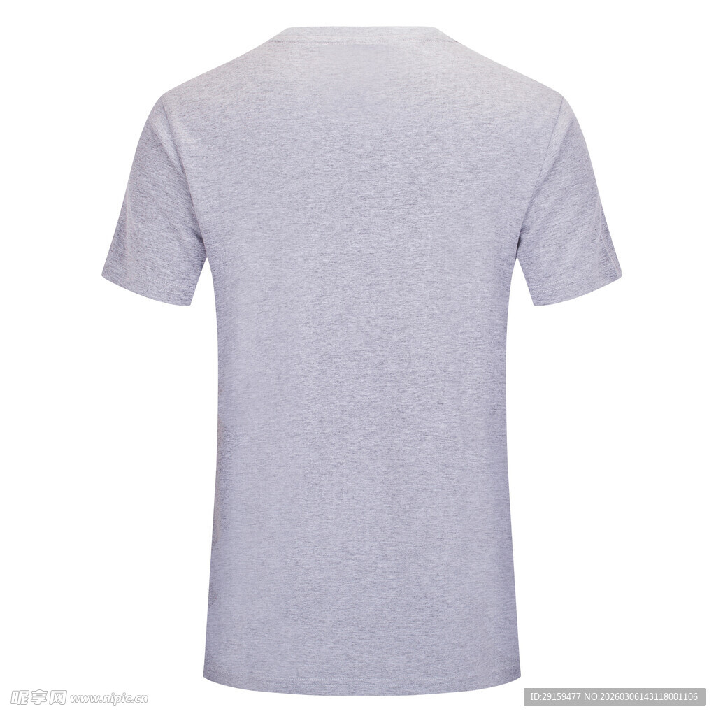 浅灰色短袖T恤背面