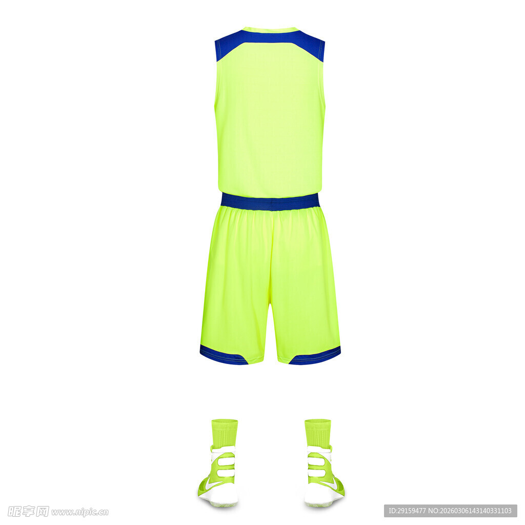 荧光绿运动套装及鞋袜
