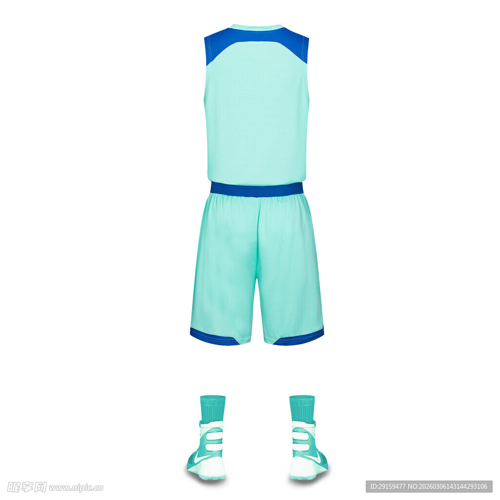 薄荷蓝运动套装及运动鞋
