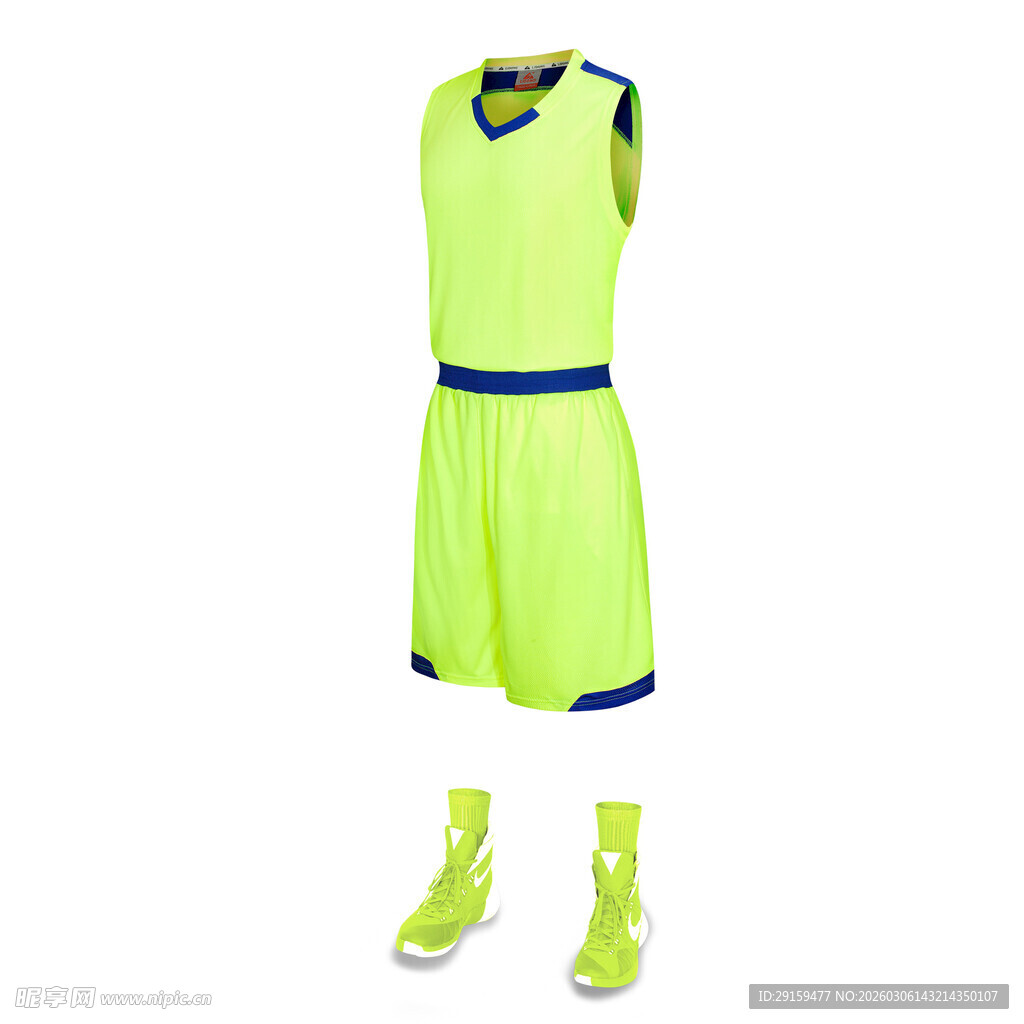 荧光绿篮球运动套装