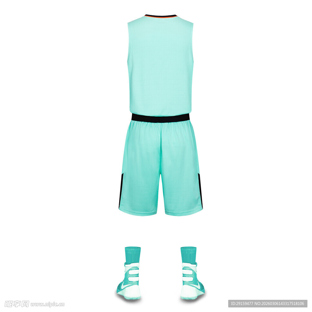 薄荷绿篮球运动套装展示