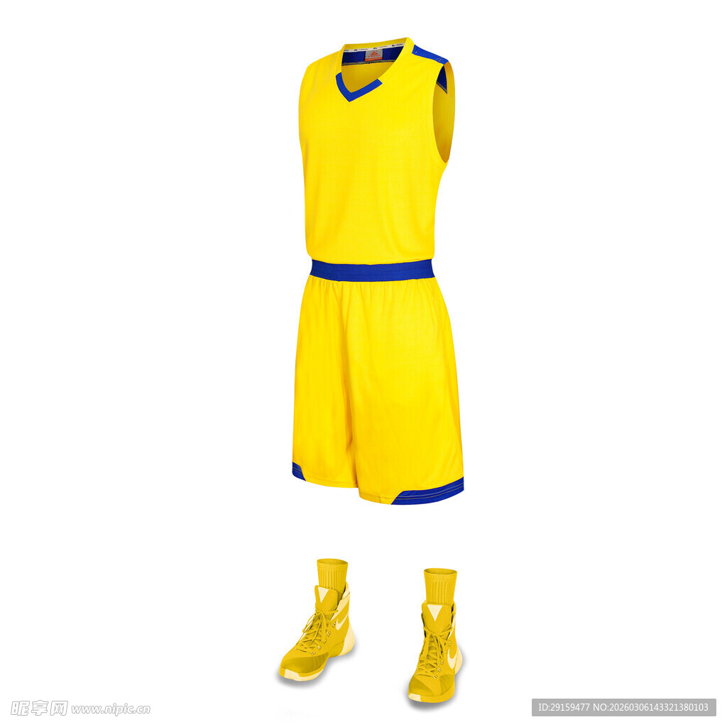黄色篮球运动套装及战靴