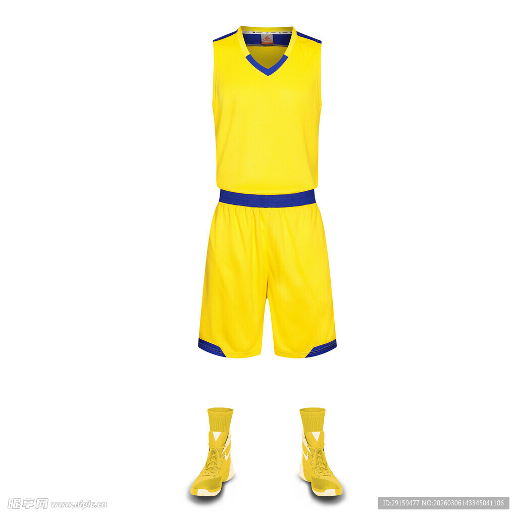 黄色篮球运动套装及战靴