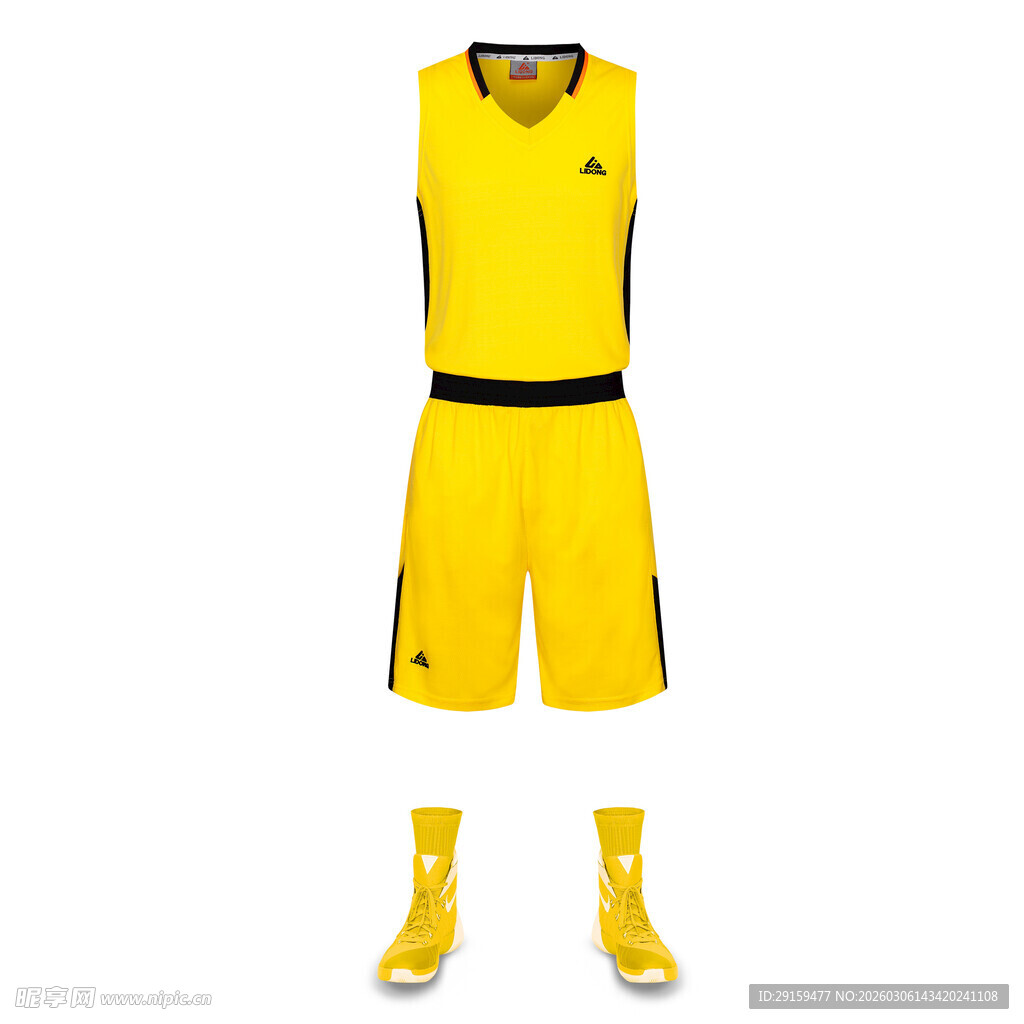 黄色篮球运动套装展示