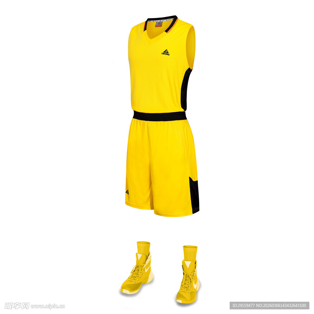 黄色篮球运动套装及战靴