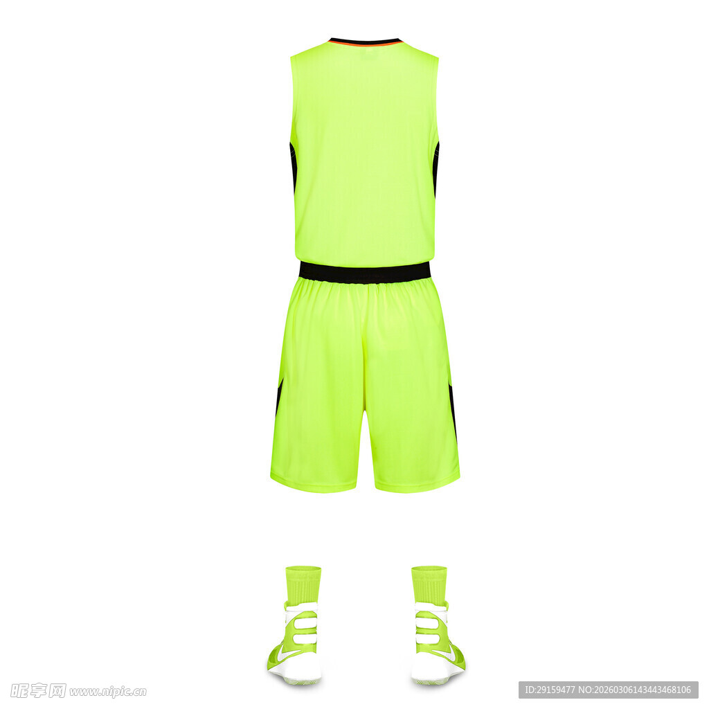 荧光绿篮球运动套装