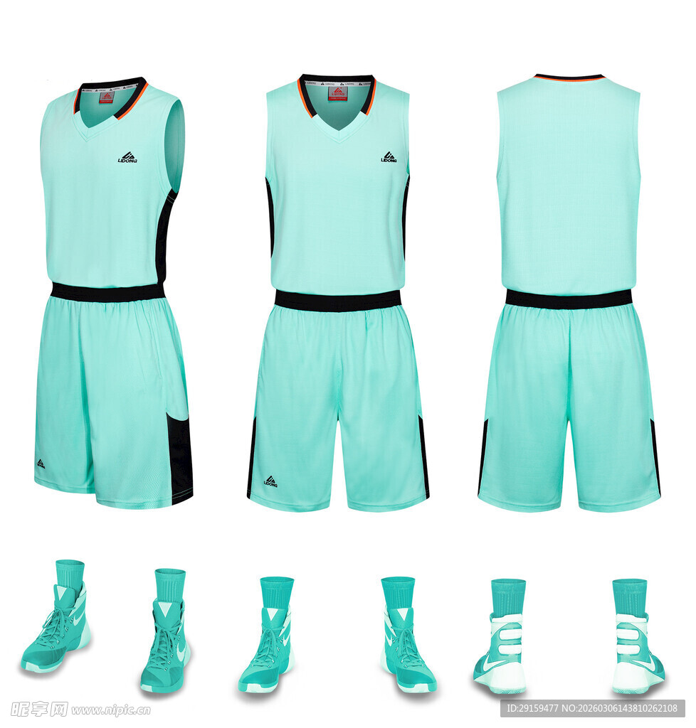 薄荷绿篮球运动服饰套装