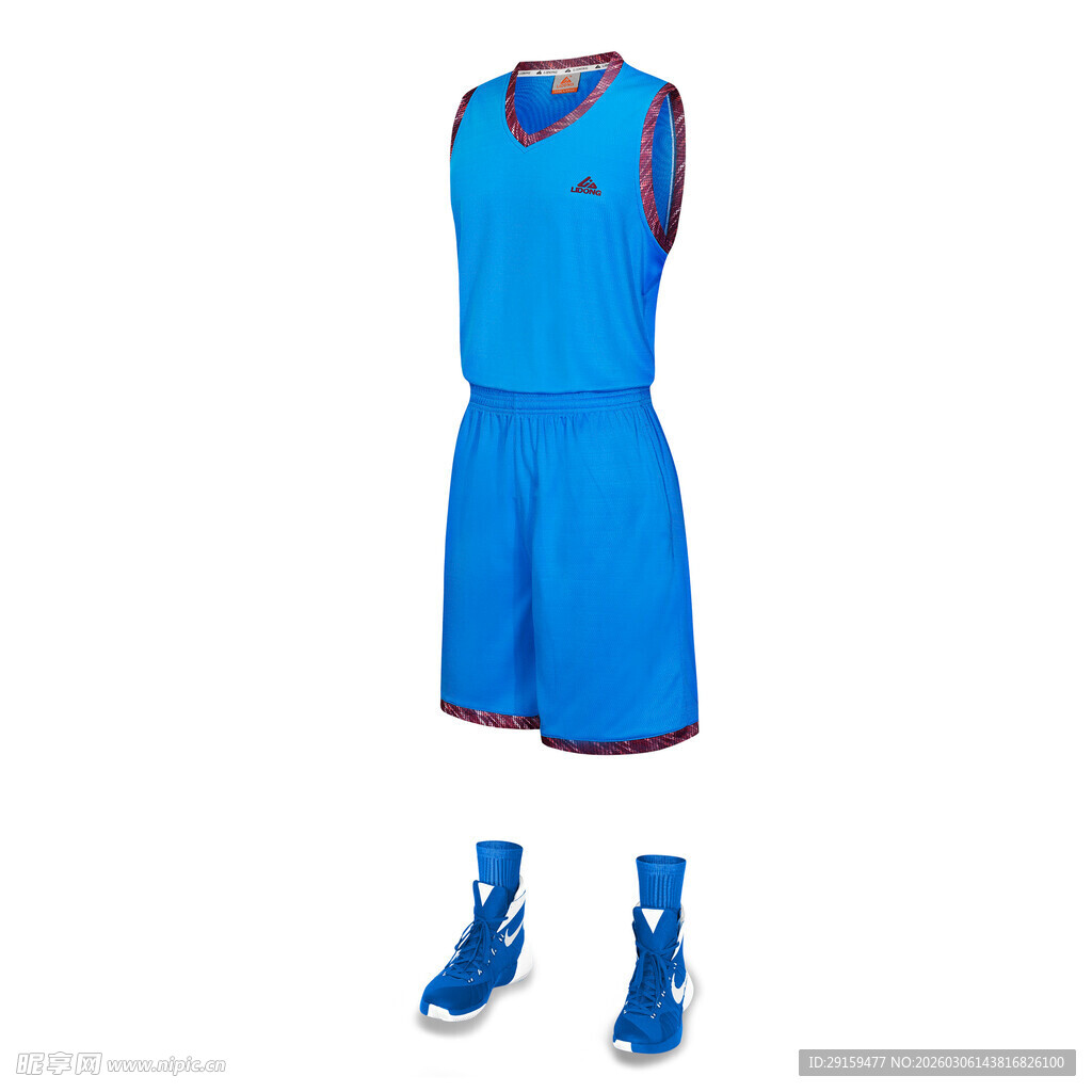 蓝色篮球运动套装及战靴