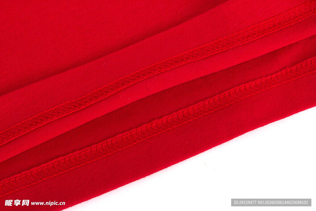 红色布料纹理特写