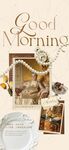 典雅复古早安海报温馨画面