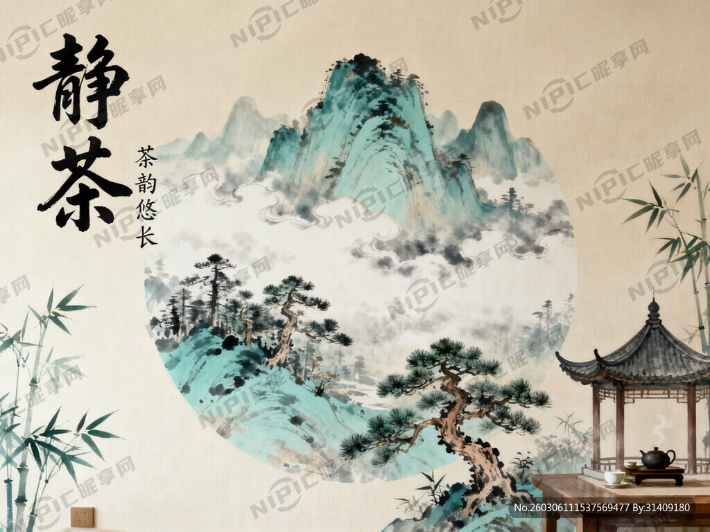 茶室装饰壁纸
