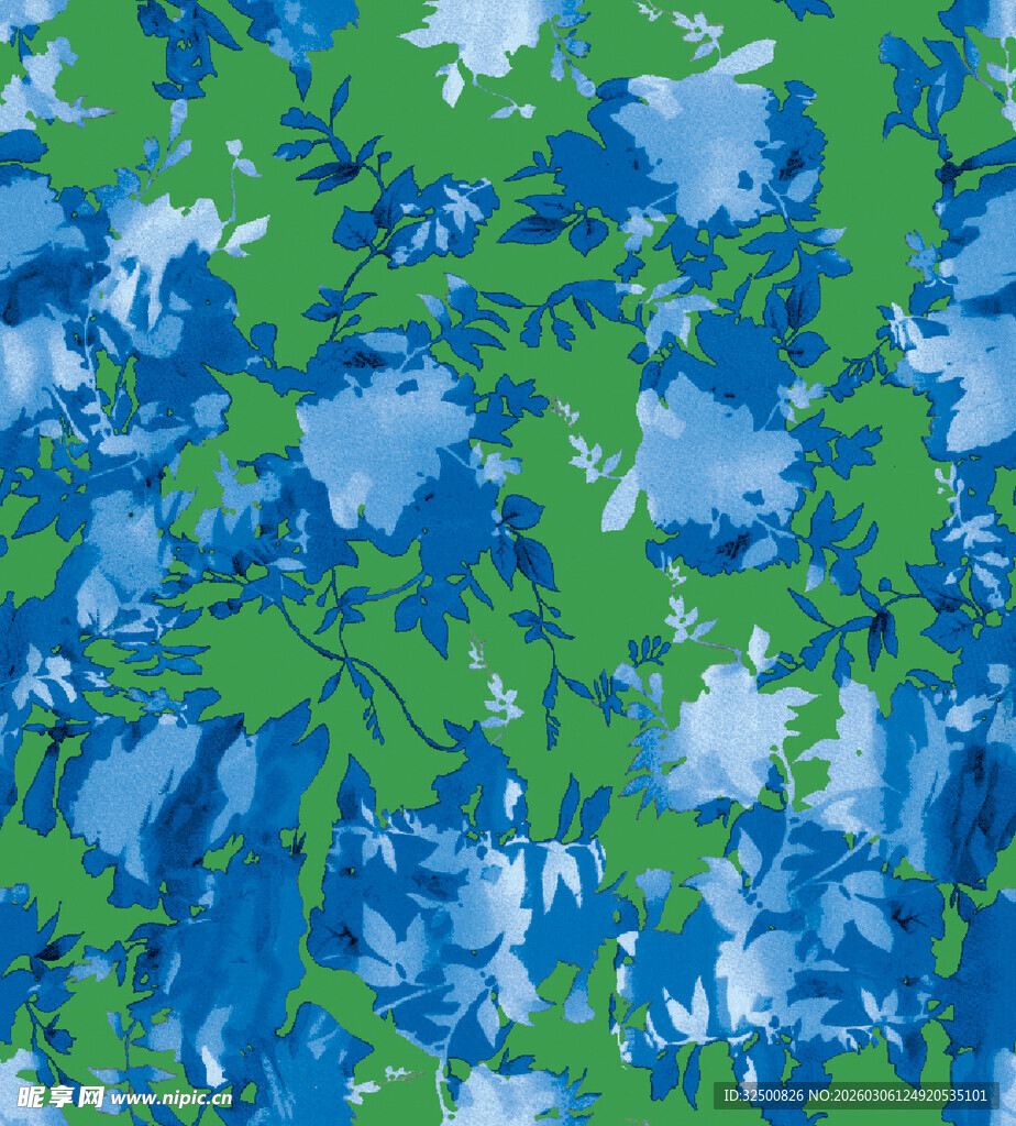 蓝绿相间抽象迷彩图案