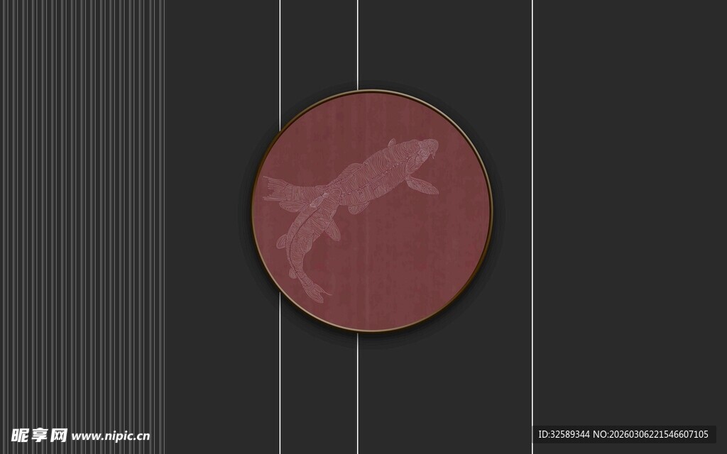 圆形图案中的动物轮廓