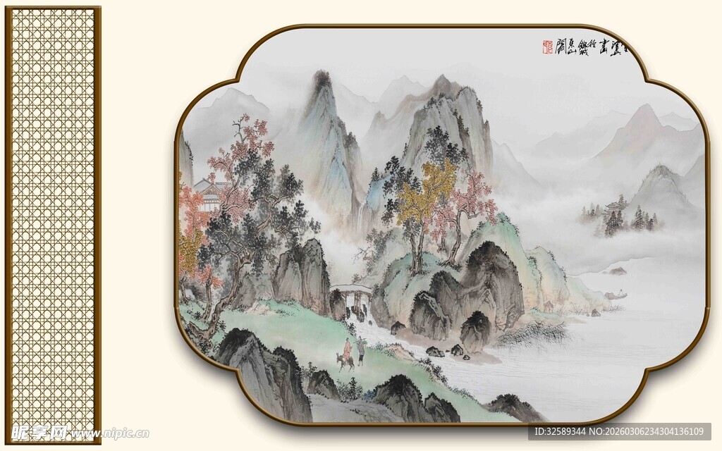 中式山水意境鼠标垫