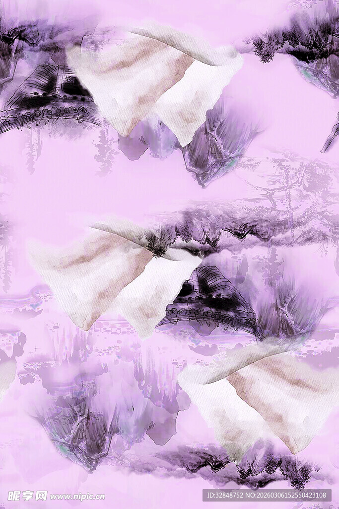 梦幻紫色羽毛纹理图案