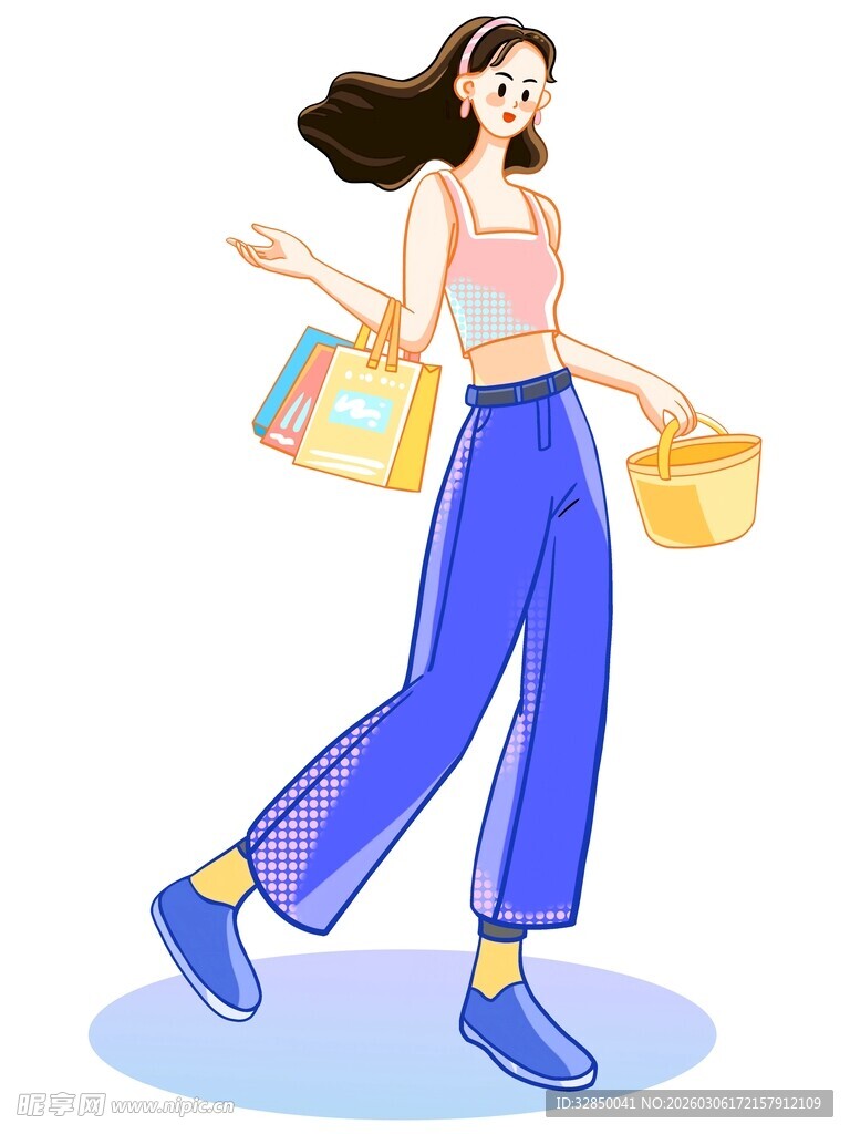 快乐购物的时尚女性