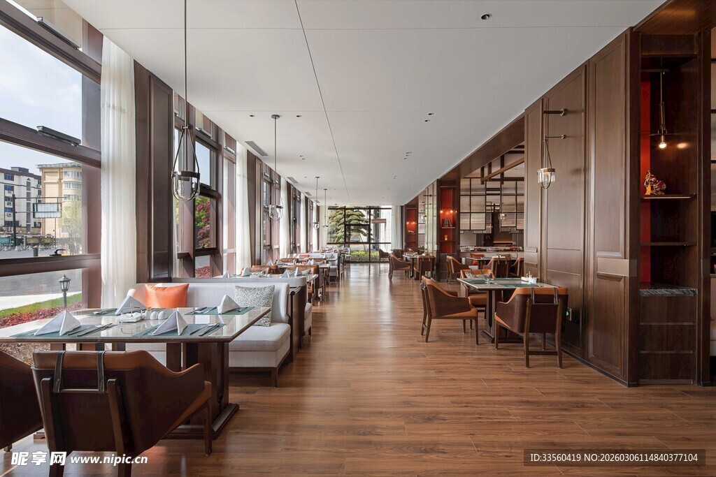 现代风格宽敞餐厅室内景