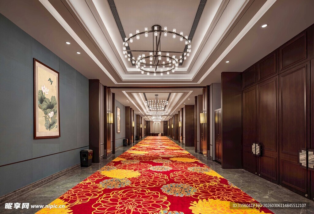 豪华宴会厅内的绚丽地毯
