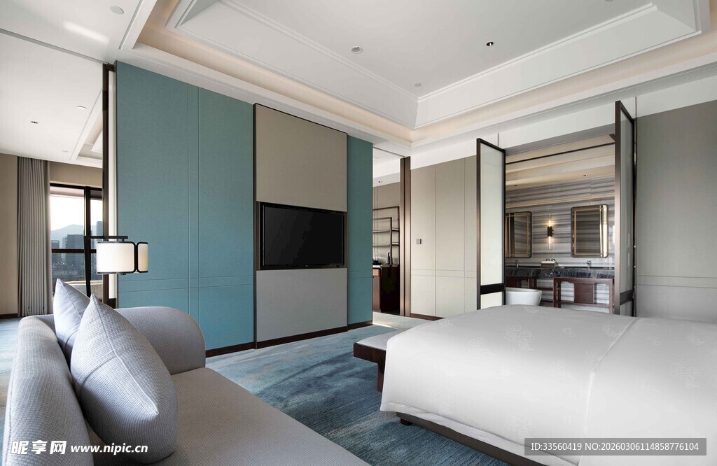 现代简约风卧室客厅一体化