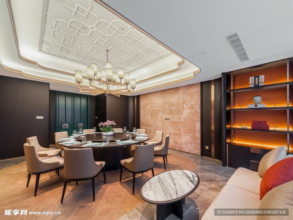 现代豪华餐厅室内设计场景