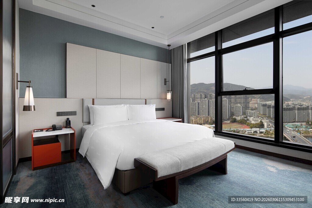 现代简约风格卧室全景