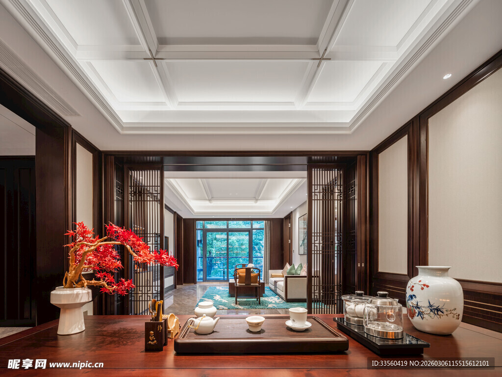 中式典雅客厅室内场景