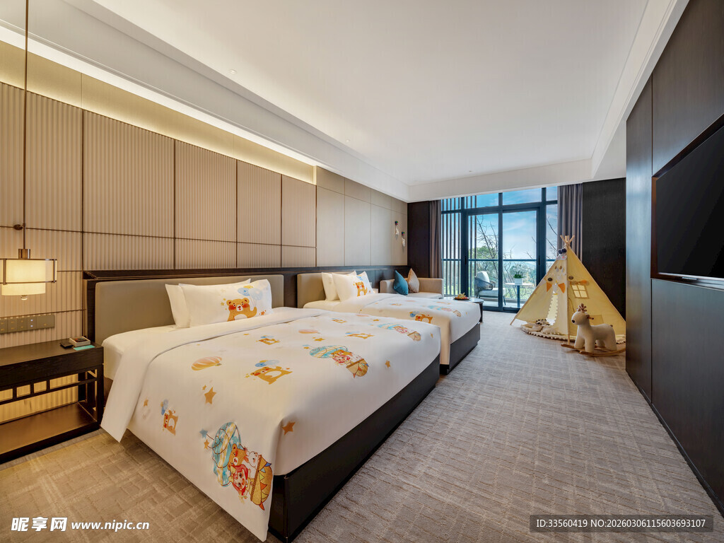 现代风格温馨双床卧室