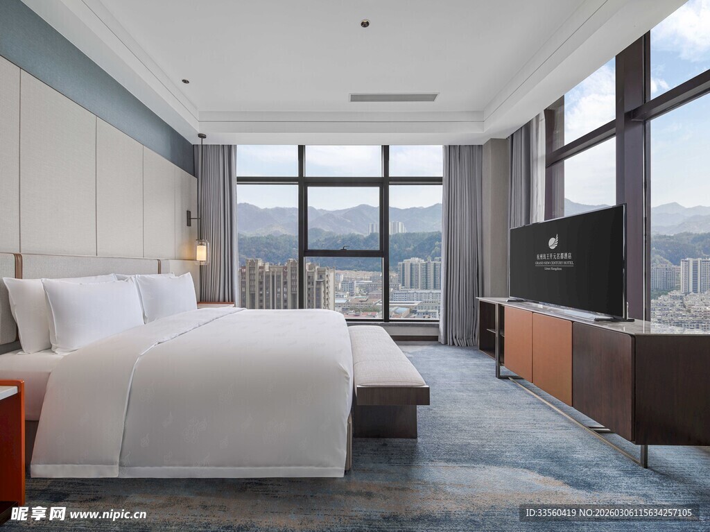 现代豪华卧室室内景观