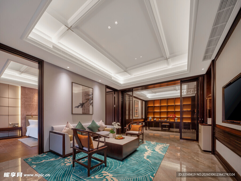 现代中式风格豪华客厅空间