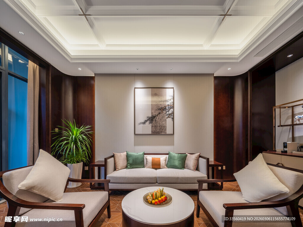 中式雅致客厅室内场景